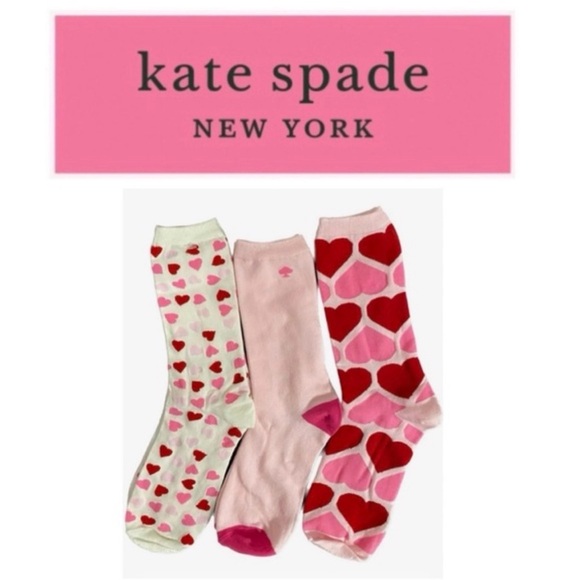 Kate Spade Pink and Red Heart Socks - Picture 3 of 3